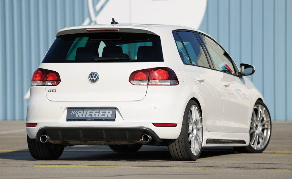 Diffuser passend voor Volkswagen Golf 6 GTI GTD Rieger Mat Zwart