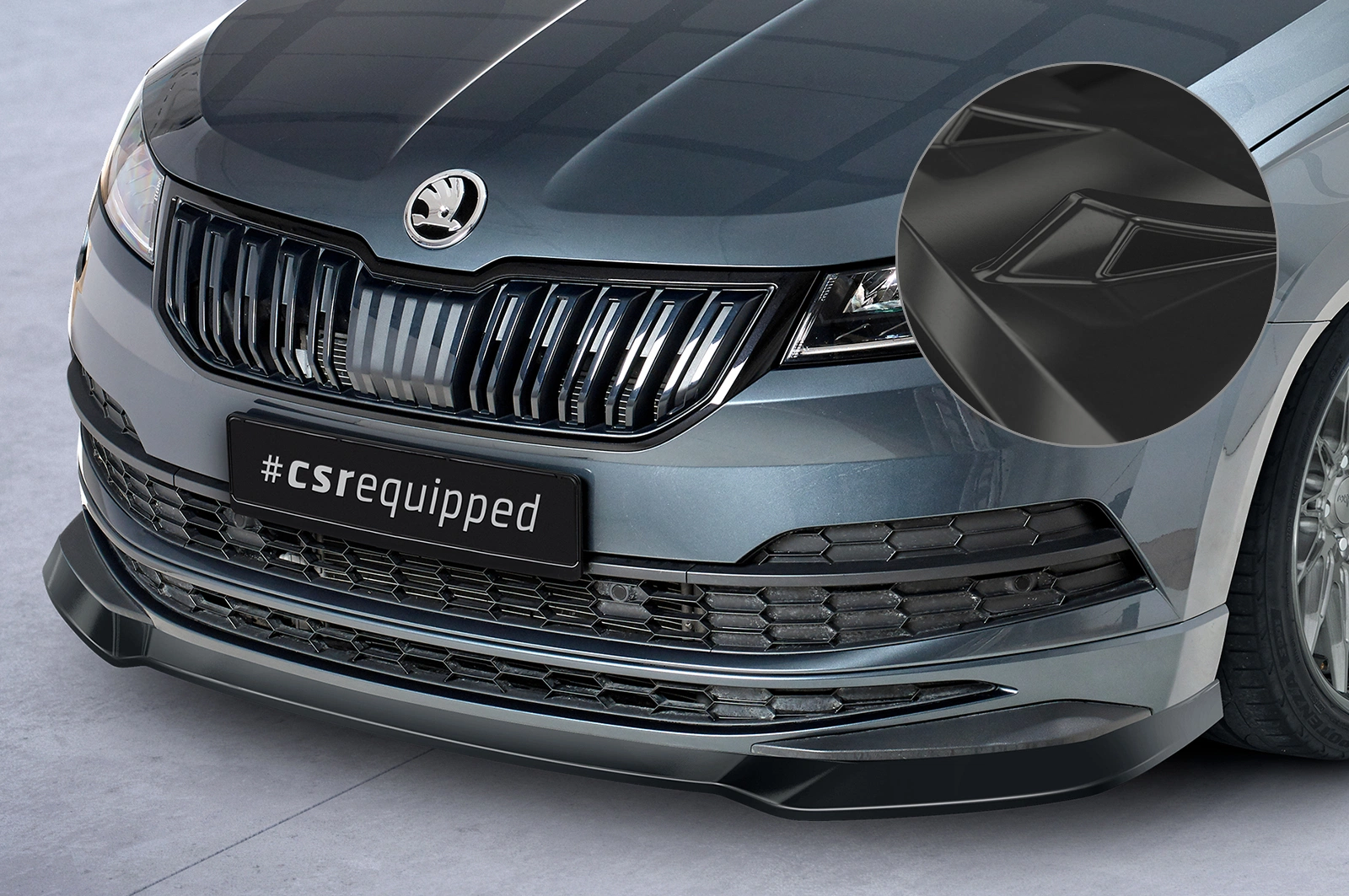 Voorspoiler passend voor Skoda Karoq SportLine Glans Zwart van CSR Automotive (2017-)