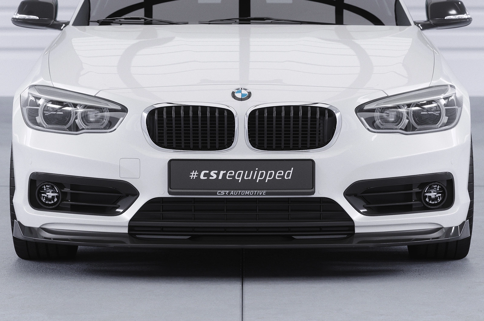 Voorspoiler passend voor BMW 1-Serie F20 / F21 LCI 01/2015-06/2019 Glans Zwart CSR