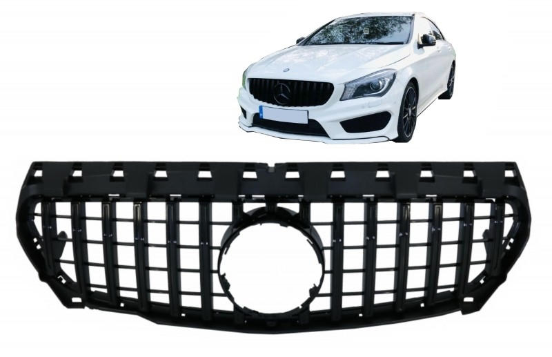 Grill passend voor Mercedes CLA C117 13-16 Glans Zwart GT Look