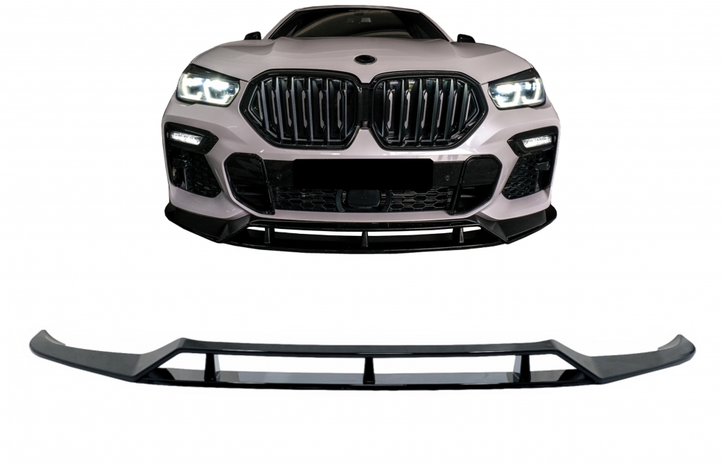 Voorspoiler passend voor BMW X6 G06 X6M (2019-..) Glans Zwart
