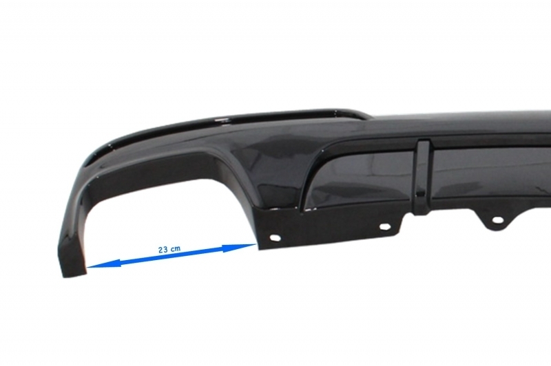 Diffuser passend voor BMW 5 Serie F10 F11 11-17 M Performance look Glans Zwart