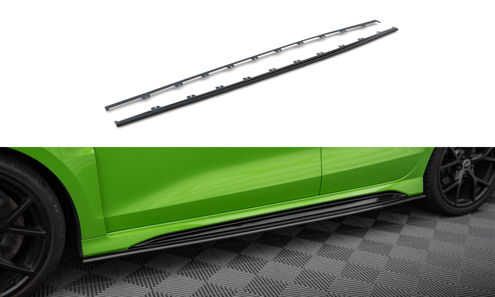 Zijskirts passend voor Audi RS3 8Y Limousine Maxton Carbon