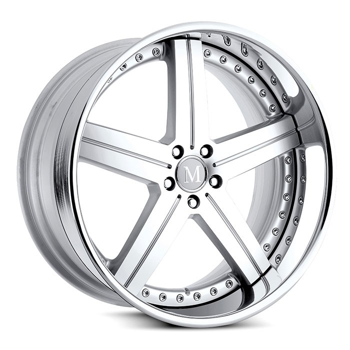 Velgen Mandrus Stuttgart 22x9 5x112 ET37 Zilver Machined Face +