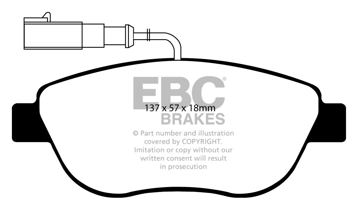 EBC Brakes FIAT Stilo Multiwagon 1.9 TD (100) 2005-2007 Remblokk