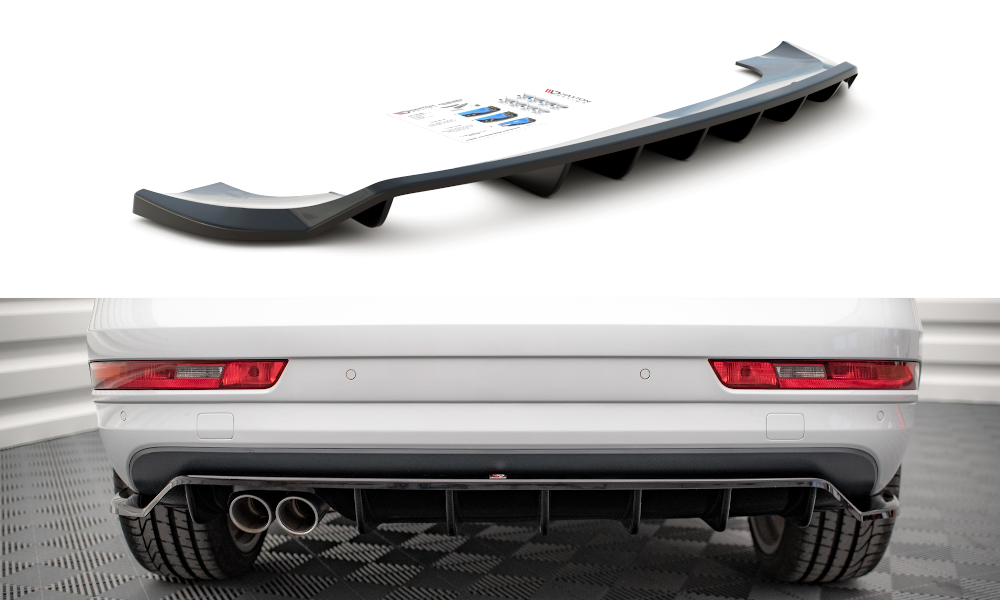 Diffuser passend voor Audi Q3 S-Line 8U FL Maxton Glans Zwart