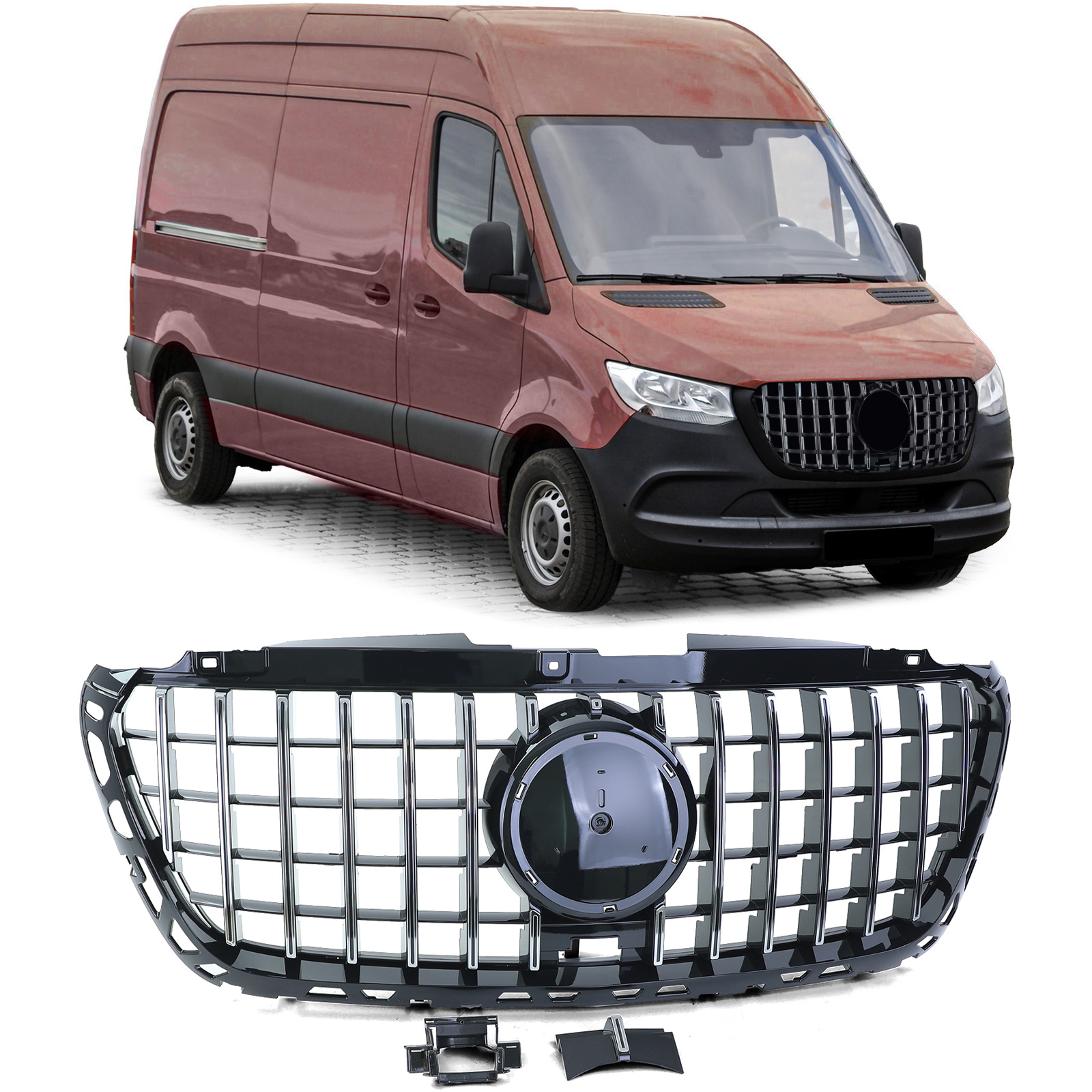 Grill passend voor Mercedes Sprinter 907 910 18- Chroom AMG Look