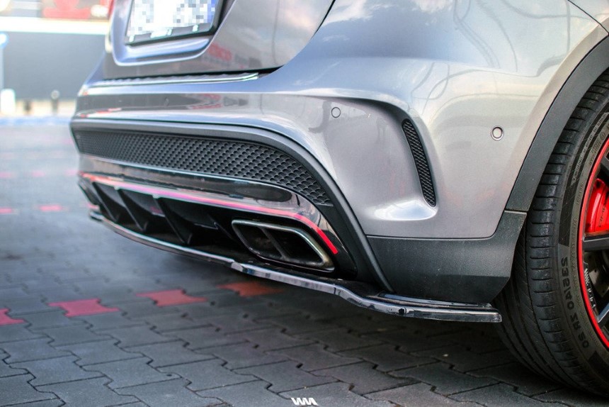 Diffuser passend voor Mercedes GLA 45 AMG X156 Maxton Glans Zwart