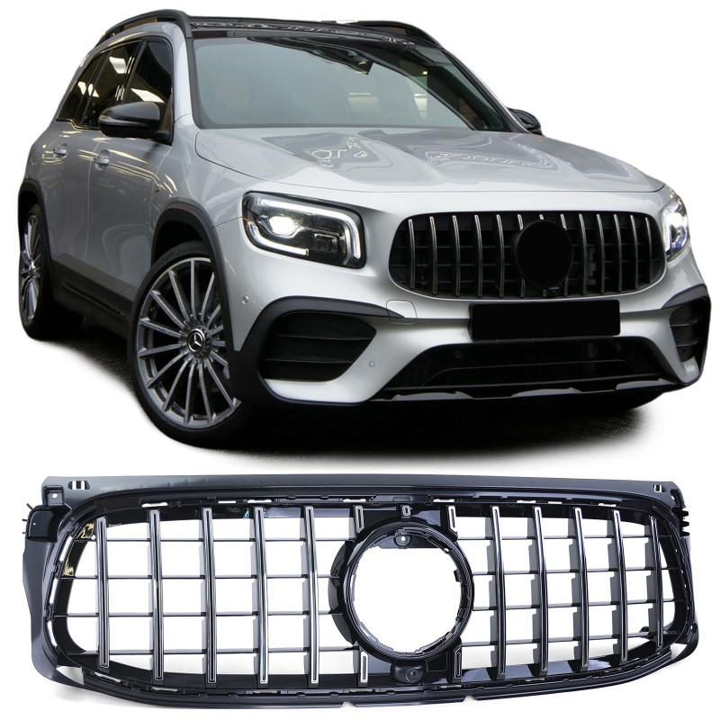 Grill passend voor Mercedes GLB X247 Sportpakket Zwart/Chroom GT Look