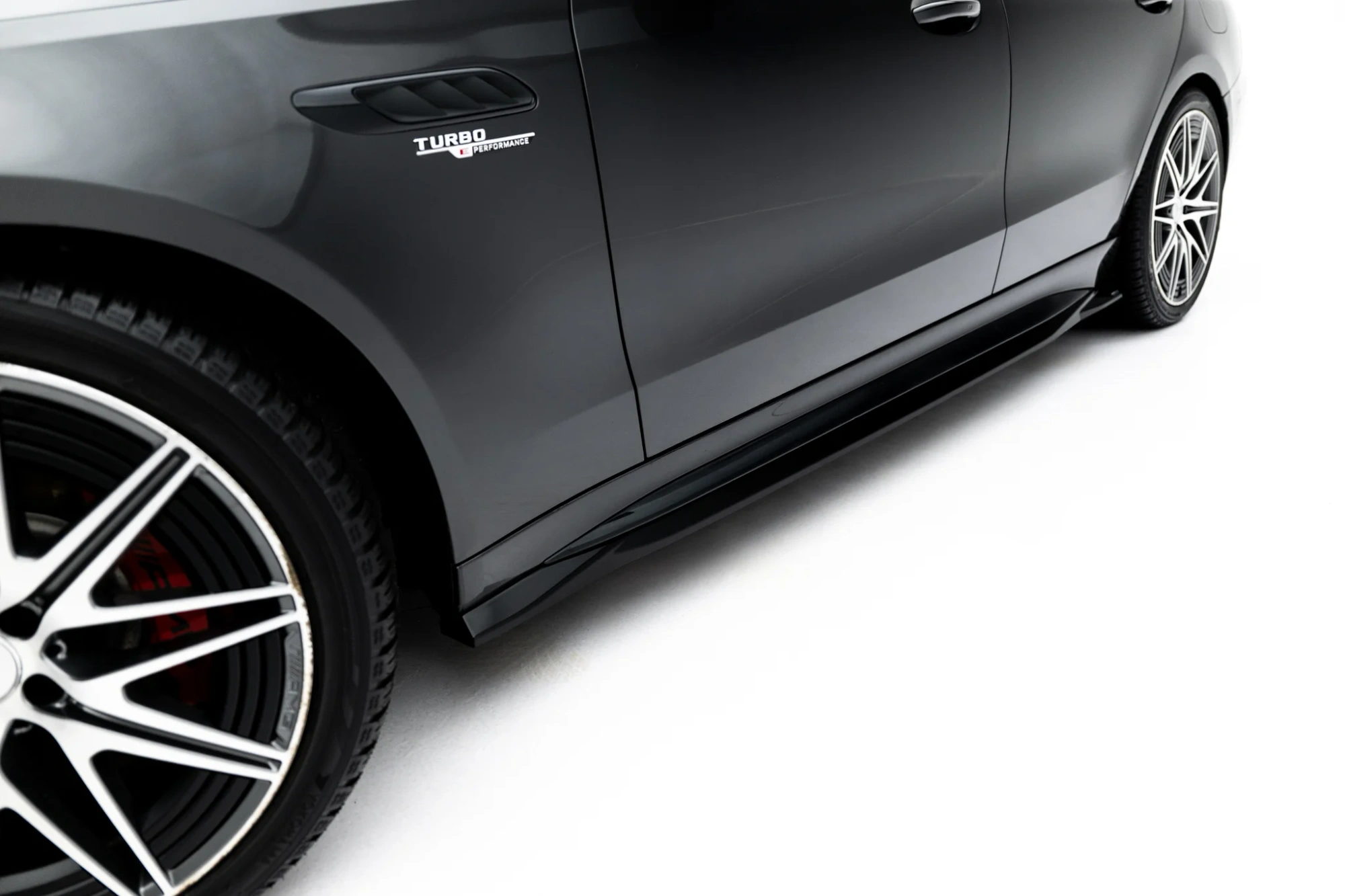Zijskirts passend voor Mercedes C63 AMG W205 S205 Maxton Glans Zwart