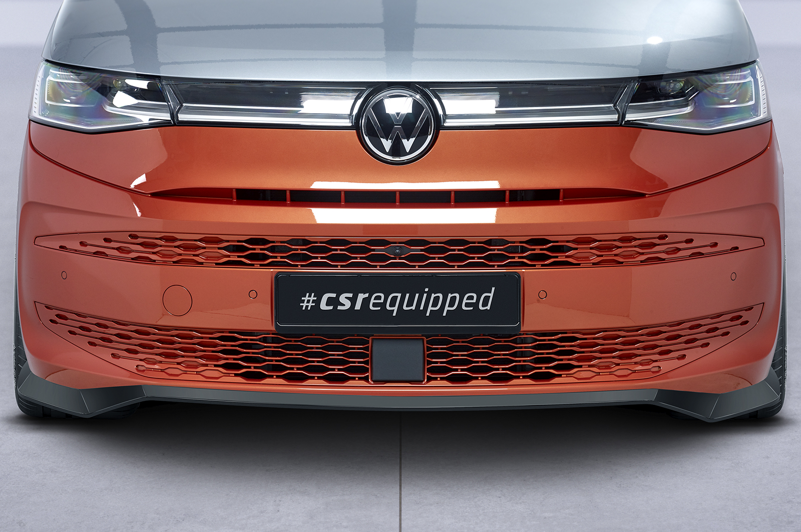 Voorspoiler passend voor Volkswagen Transporter T7 CSR Glans Zwart