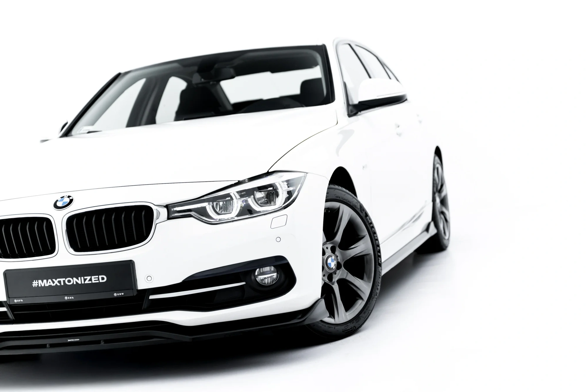 Front Splitter BMW 3 Sportline Sedan / Touring F30 / F31 Maxton Glanzend Zwart