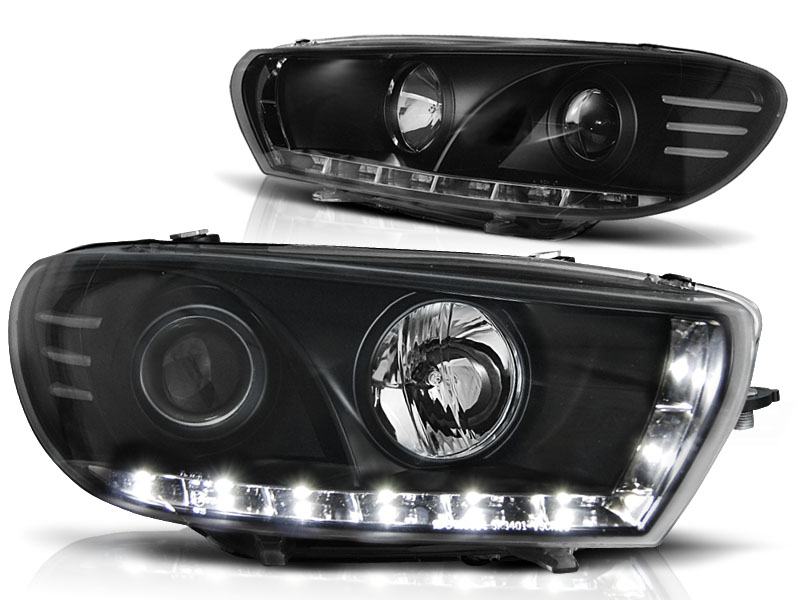 Koplampen passend voor Volkswagen Scirocco 2008- Devil eyes LED zwart