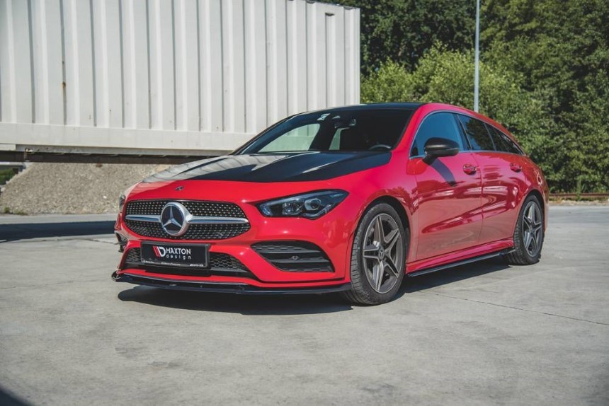 Voorspoiler passend voor Mercedes CLA AMG-Line C118 Maxton Design glans zwart