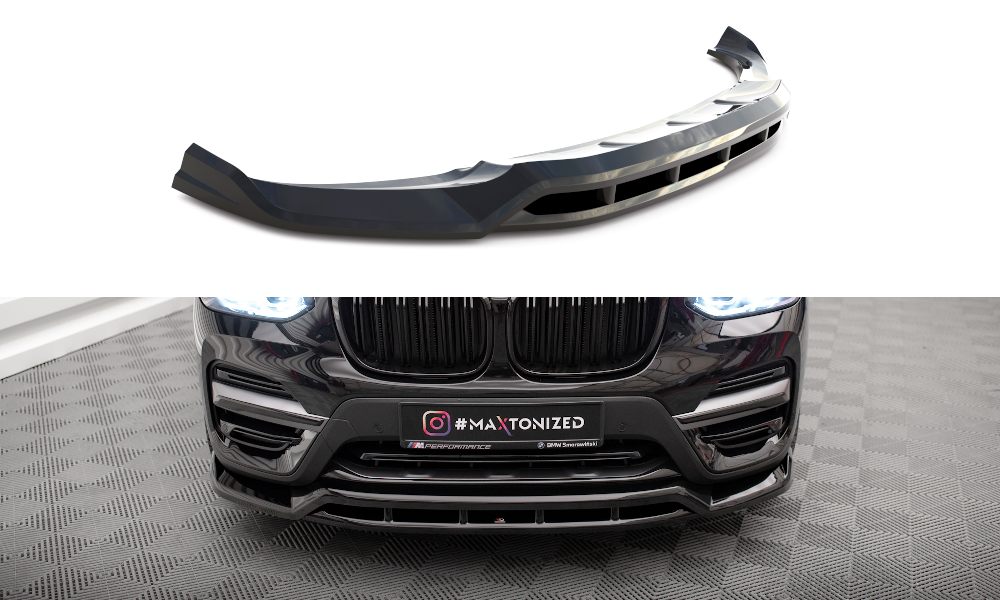 Voorspoiler passend voor BMW X3 G01 2017 - 2021 Maxton Glans Zwart