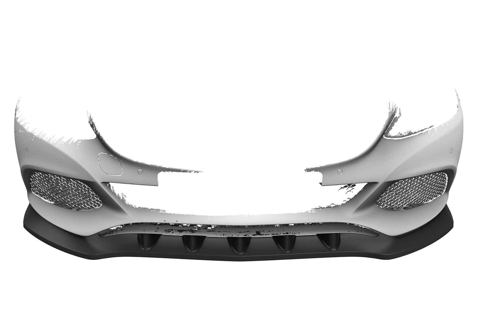 Voorspoiler passend voor Mercedes-Benz C-Klasse 205 glans zwart – 02/2014–04/2018 (pré-facelift)
