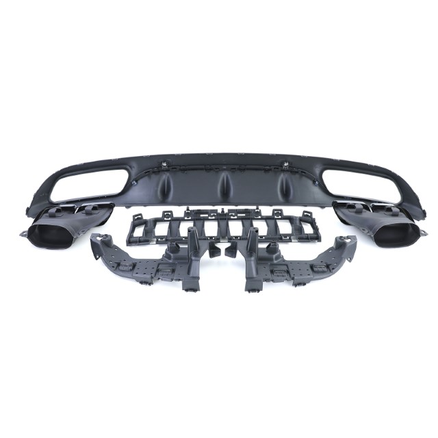 Diffuser passend voor Mercedes C205 A205 Coupe / Cabrio 15-19 C63 Design Zwart