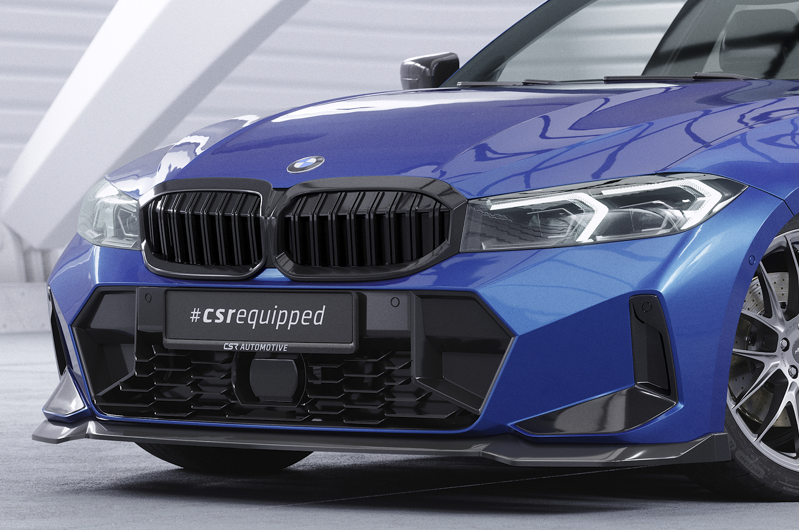 Voorspoiler passend voor BMW 3 Serie M Pakket LCI G20 / G21 CSR Glans Zwart