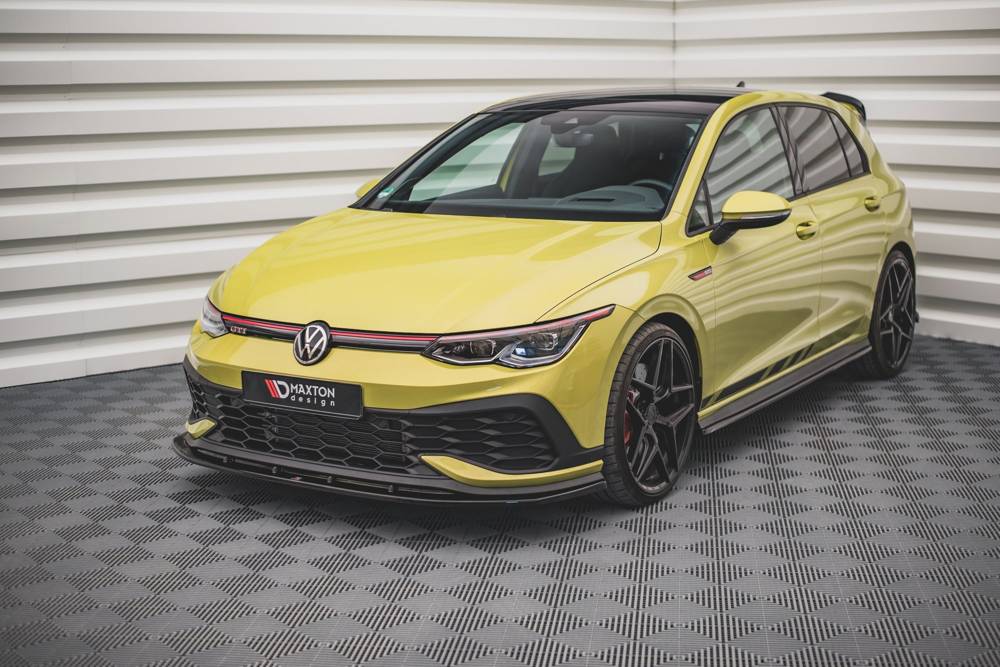 Voorspoiler passend voor Volkswagen Golf 8 GTI Clubsport Maxton Glans Zwart
