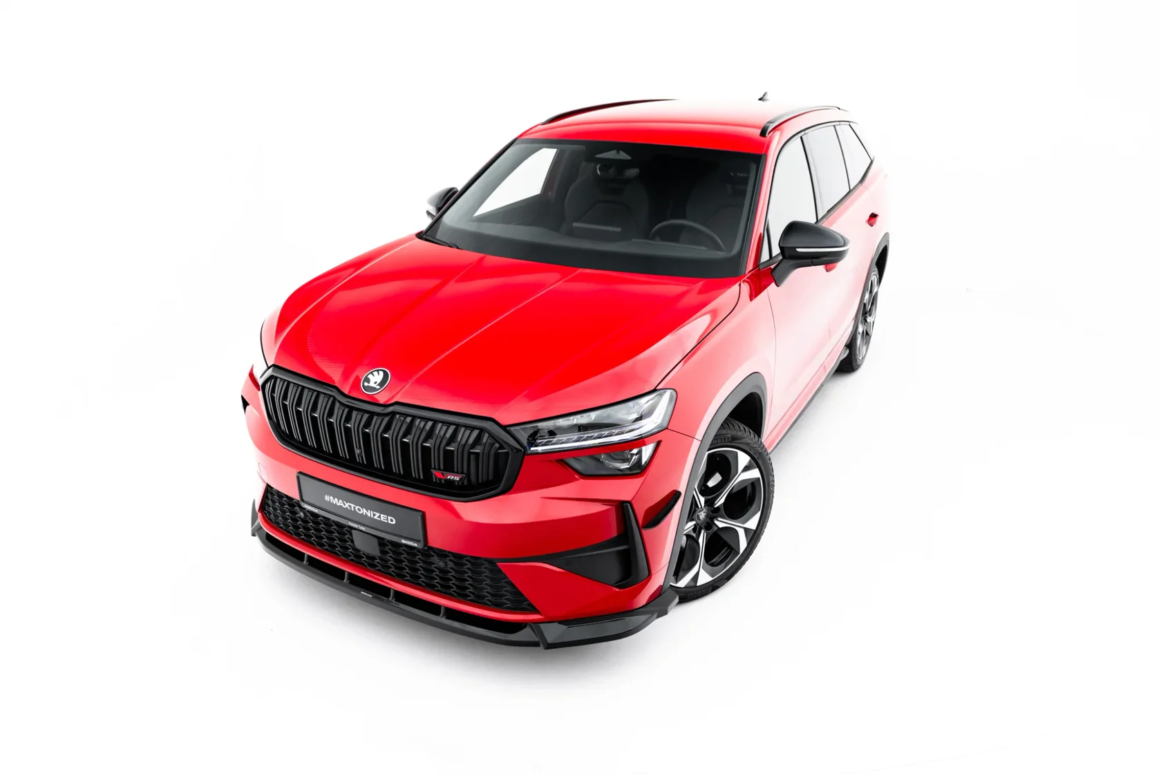 Voorspoiler passend voor Skoda Kodiaq RS Mk2 Glans Zwart