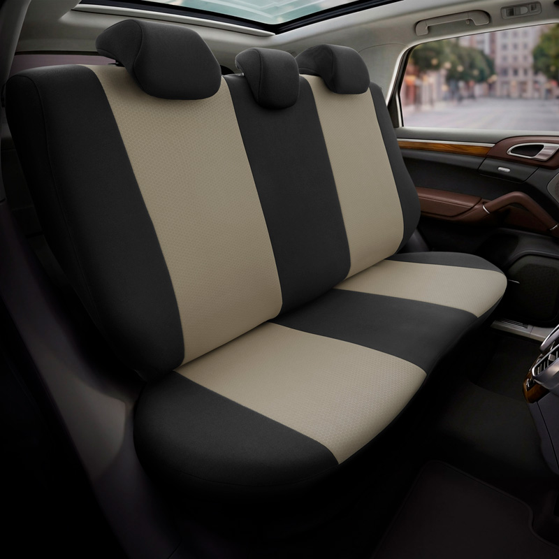 otoM Universele Stoffen Stoelhoezenset 'SelectedFit Pro' Zwart/Beige - 11-delig - geschikt voor Side-Airbags
