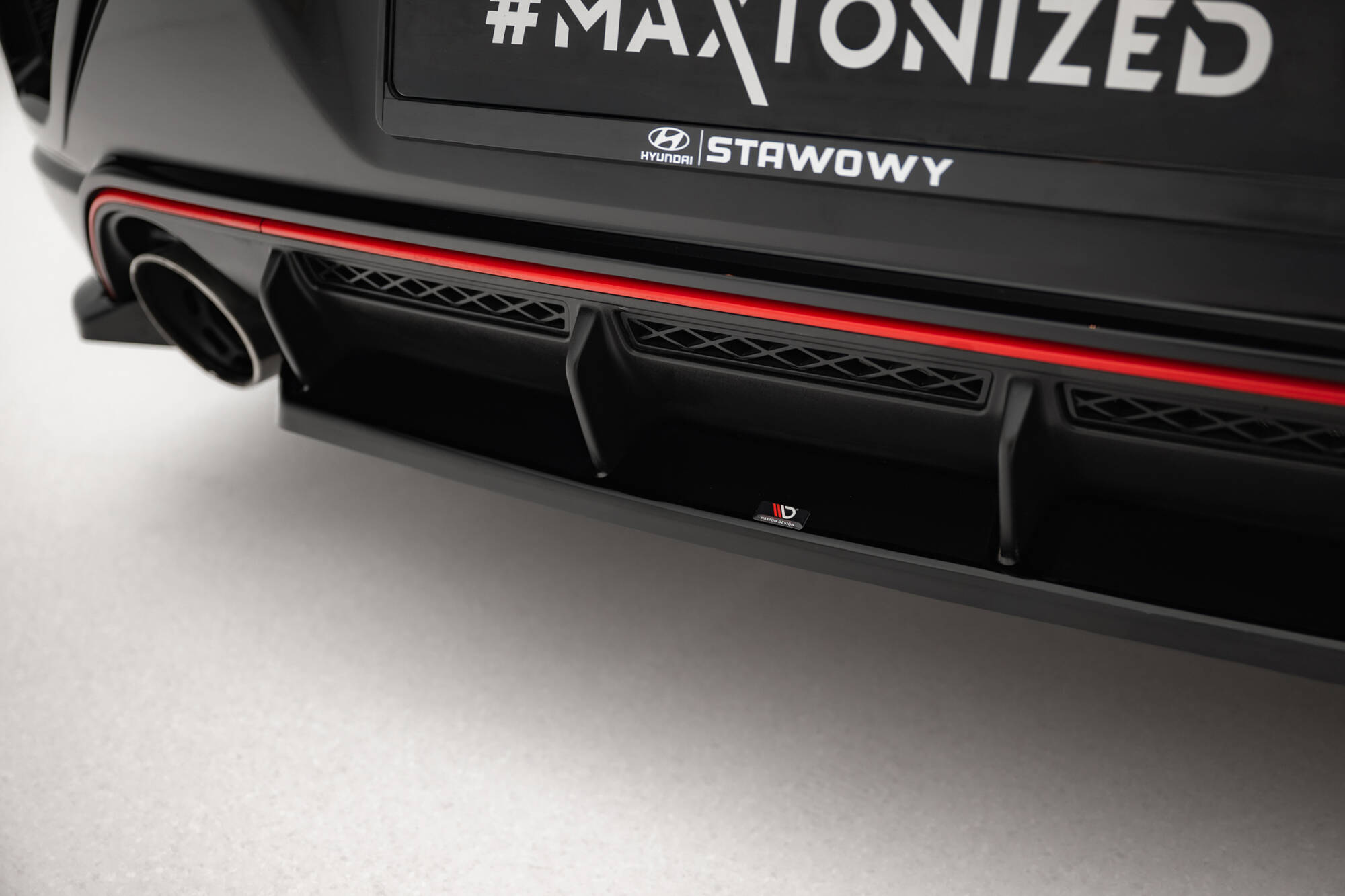 Street Pro Achter Diffuser Hyundai Veloster N MK2 Maxton Glanzend zwart