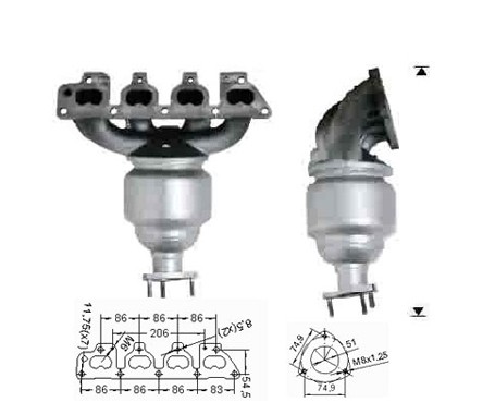 Opel ASTRA 1.6i 16V 1598 cc 71 Kw / 97 cv Z16YNG Magnaflow CAT B
