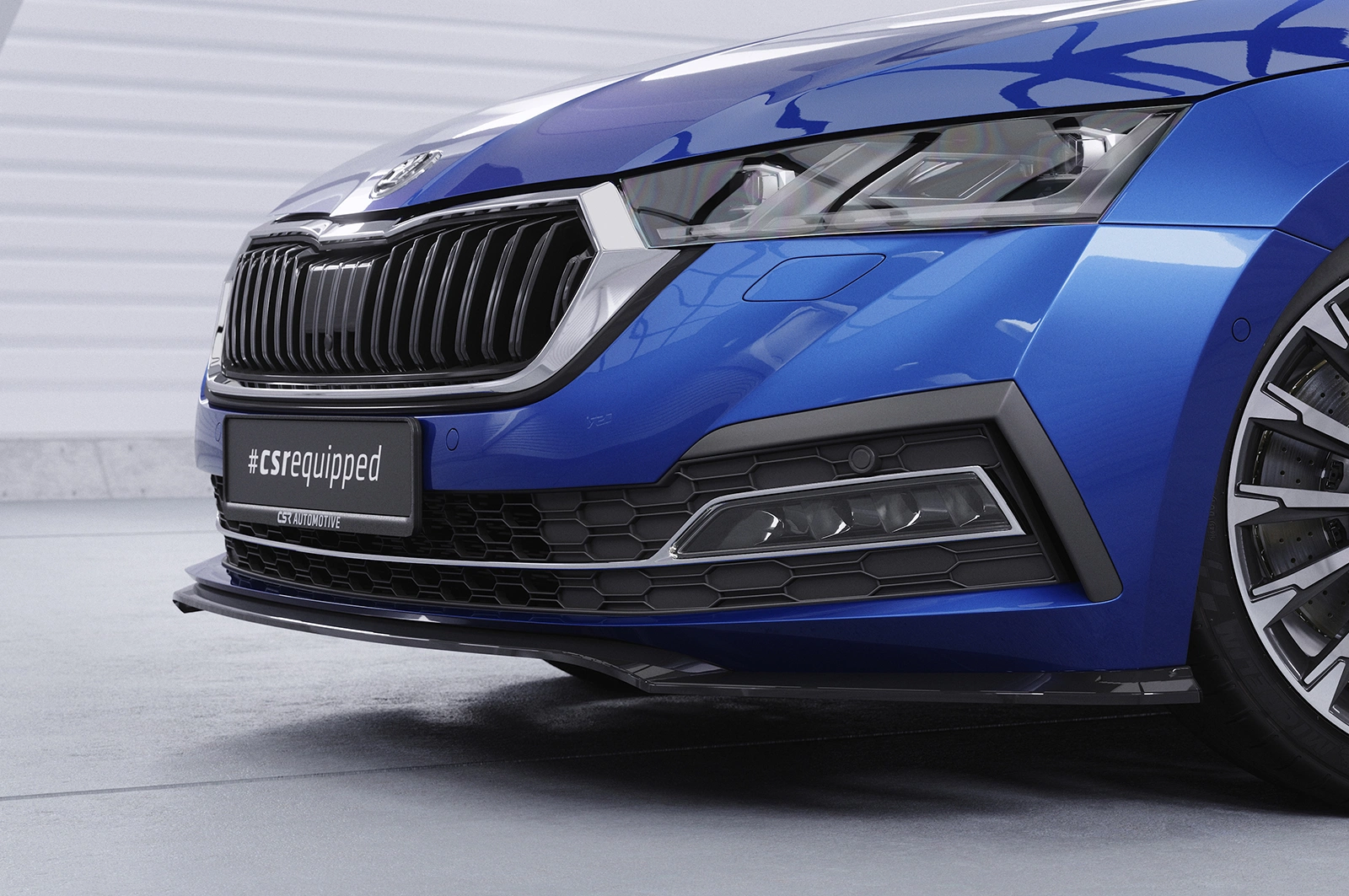 Voorspoiler passend voor Skoda Octavia 4 Glans Zwart (2019-) van CSR Automotive