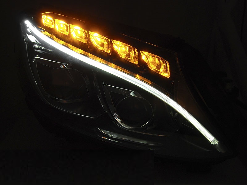Koplampen passend voor Mercedes C-Klasse W205 Full LED Tube Zwart