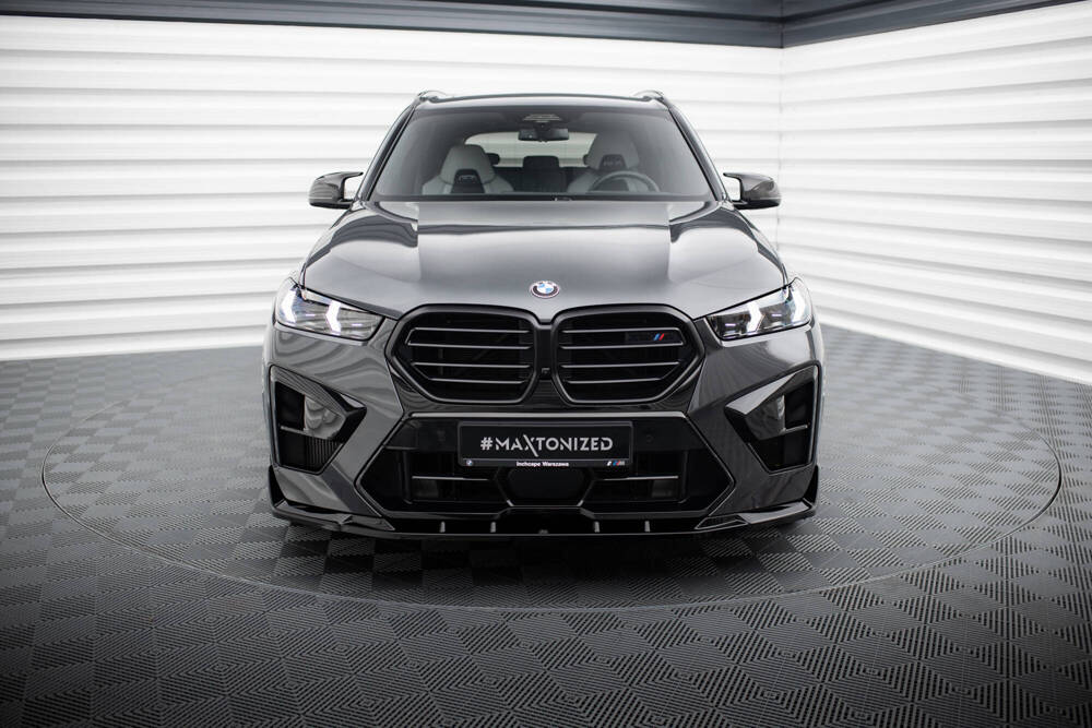 Voorspoiler passend voor BMW X5M F95 Facelift Maxton Glans Zwart V.2