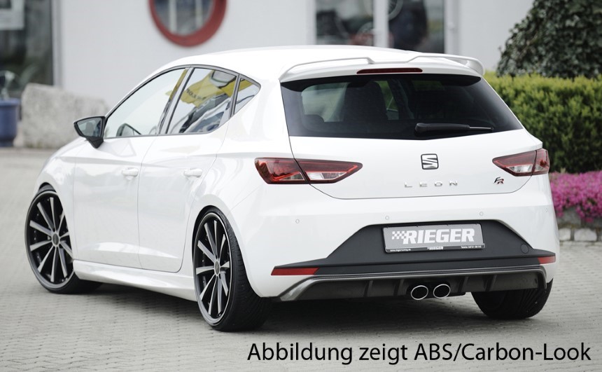 Diffuser passend voor Seat Leon F5 FR Rieger dubbele uitlaat glans zwart