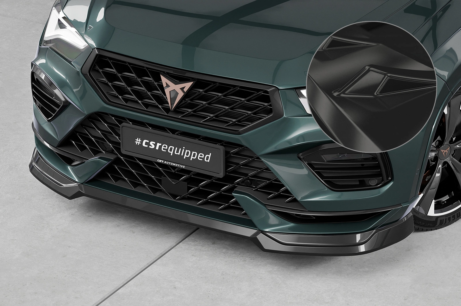 Voorspoiler passend voor Cupra Ateca (Typ 5FP, KH7) Facelift CSR glans zwart