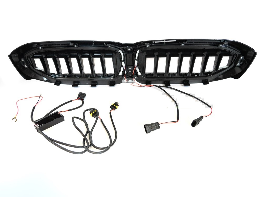 Grill Nieren passend voor BMW 3 Serie G20/G21 19-22 LED Glans Zwart