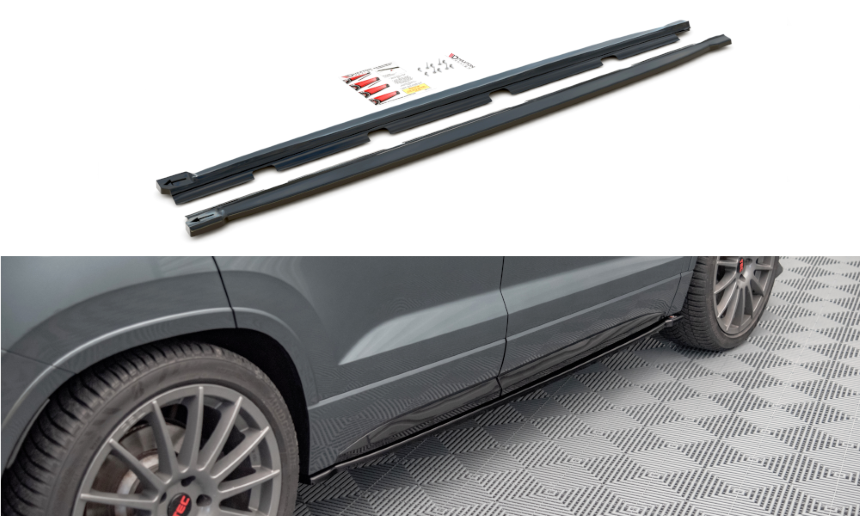 Zijskirts passend voor Cupra Ateca Maxton Design glans zwart