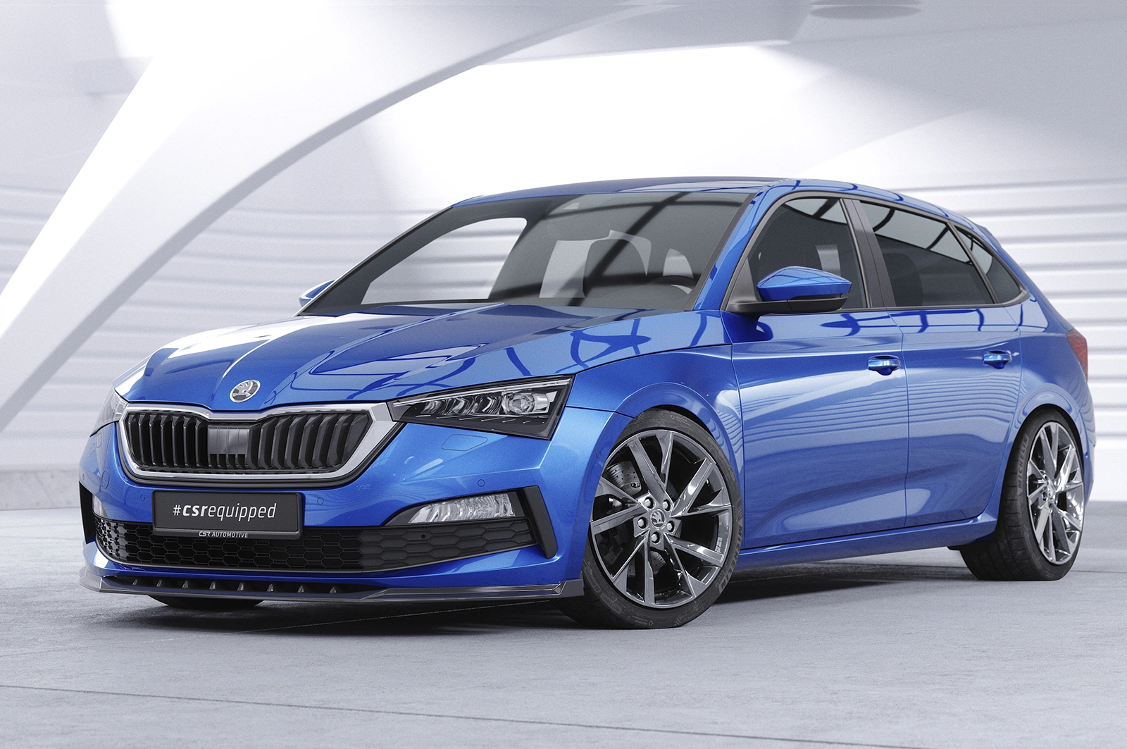 Voorspoiler passend voor Skoda Scala 2019-2023 – Glans Zwart