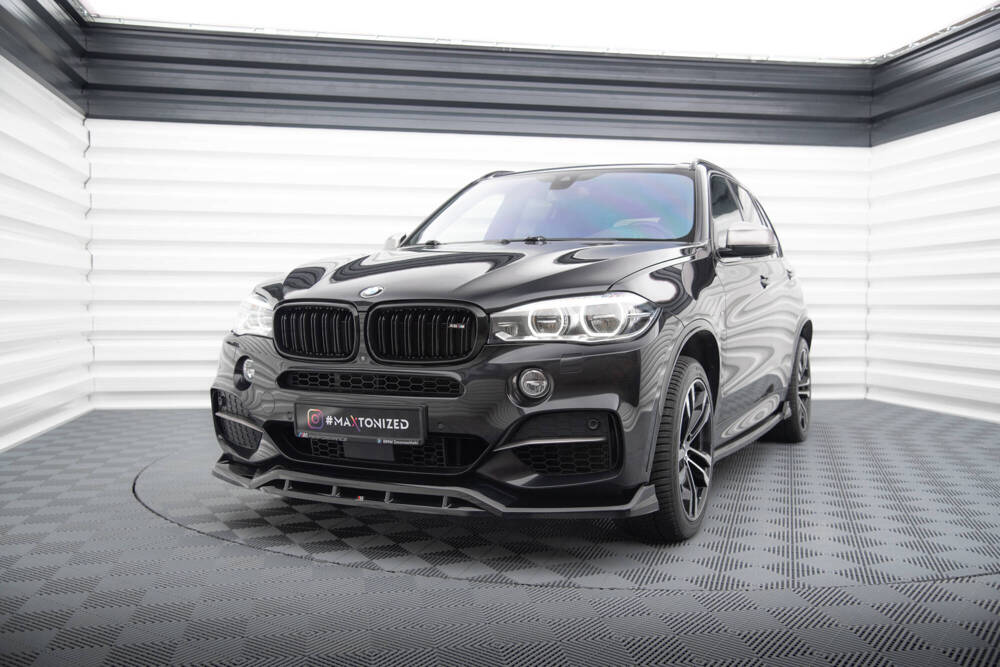 Voorspoiler V.3 BMW X5 F15 M Pakket Maxton Glans Zwart