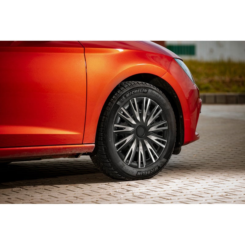 4-Delige Wieldoppenset Copra 14-inch alu/zwart