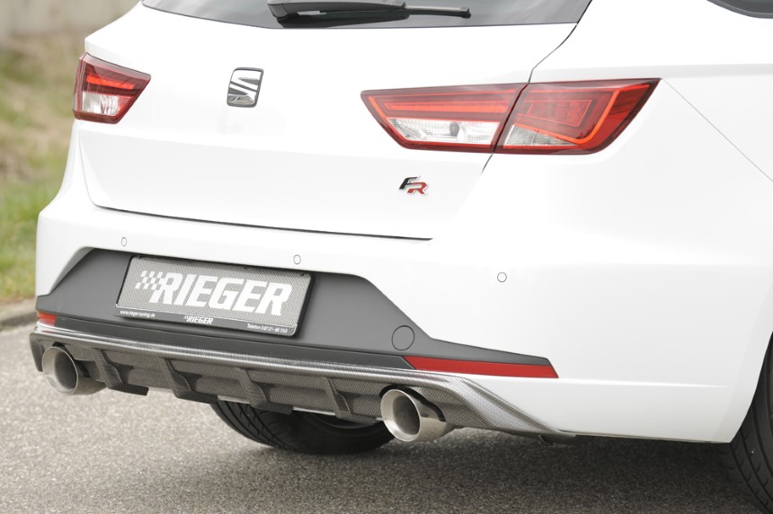 Diffuser passend voor Seat Leon F5 FR 5 dr. (ST) Rieger sportuitlaat links + rechts carbon-look