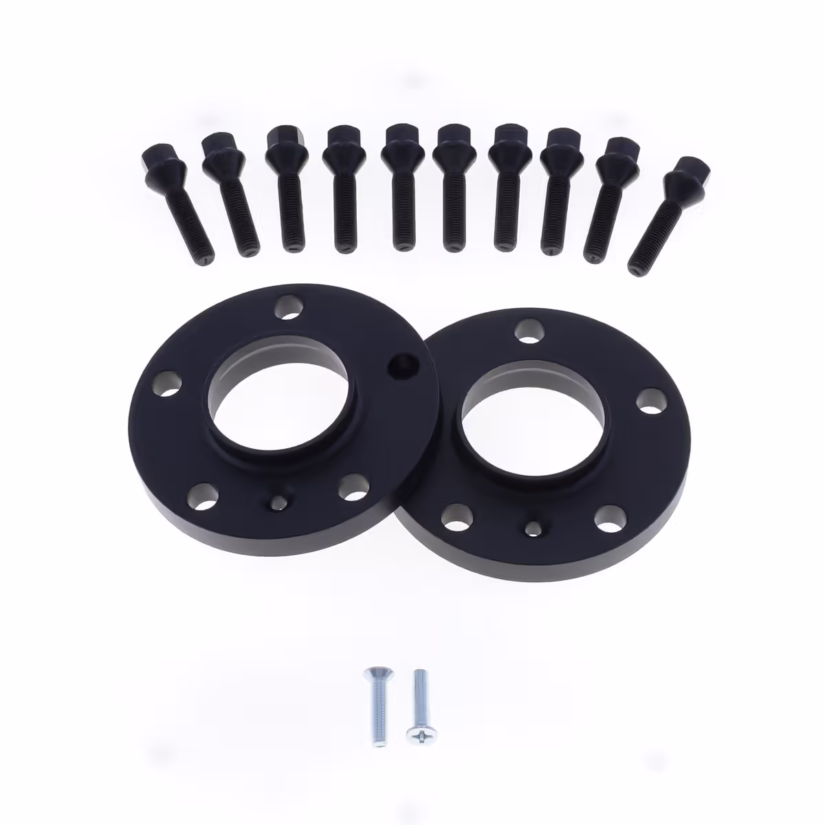 Spoorverbreders 5x112 naaf:57 dikte:20mm Audi VW Seat Skoda incl. wielbouten Zwart