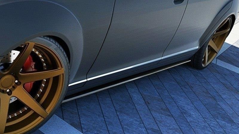 Zijskirts passend voor Mercedes S-Klasse W221 Maxton Design glans zwart
