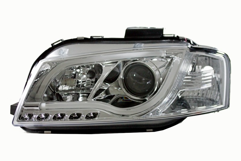 Koplampen passend voor Audi A3 8P 03-08 Tube Light LED Chroom