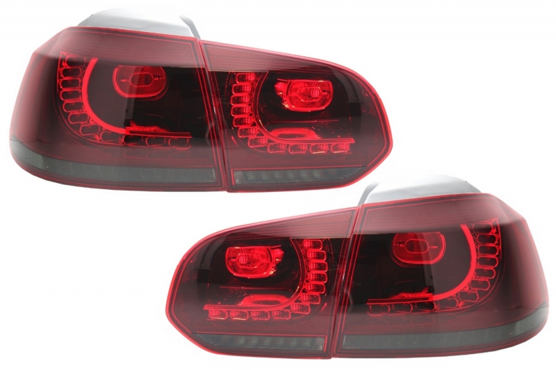 Achterlichten led VW Golf VI 10/08- R-look Dynamic LED Donker Rood/Smoke