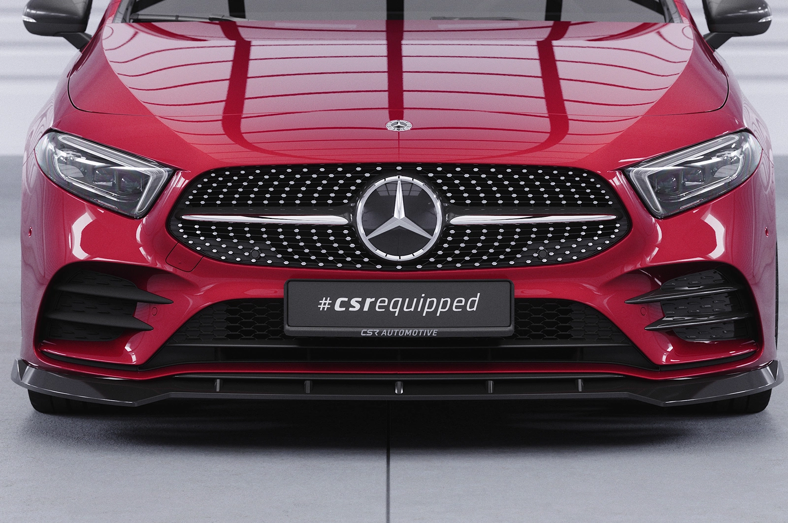 Voorspoiler passend voor Mercedes-Benz A-Klasse 177 A35 AMG/AMG-Line Glans Zwart (2018)