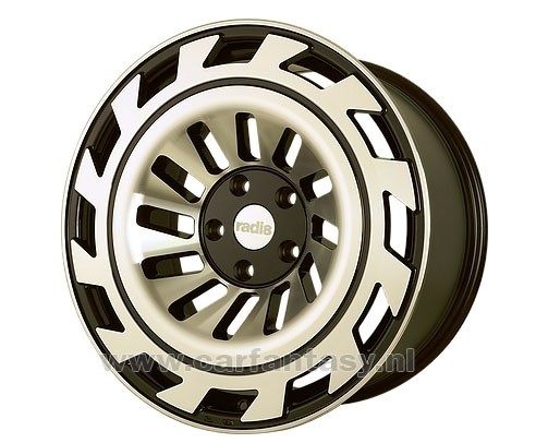 RADI8 T12 9.5x18 5x100 35 Black / Machine Face 66,6 Velgen