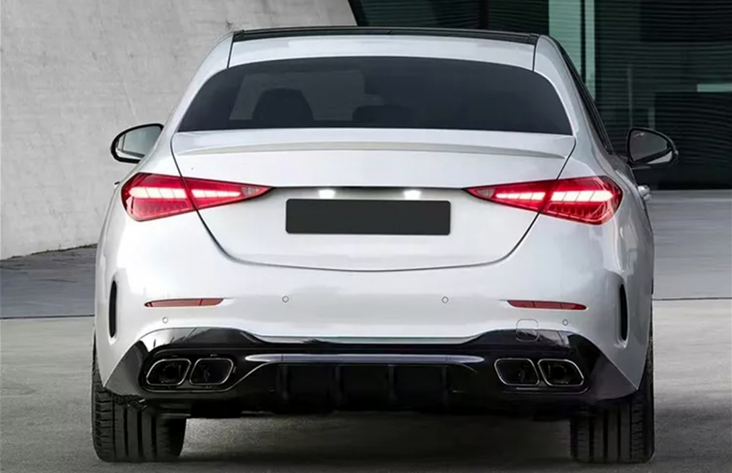 Diffuser passend voor Mercedes C Klasse W206 S206 63 AMG Look Zwart