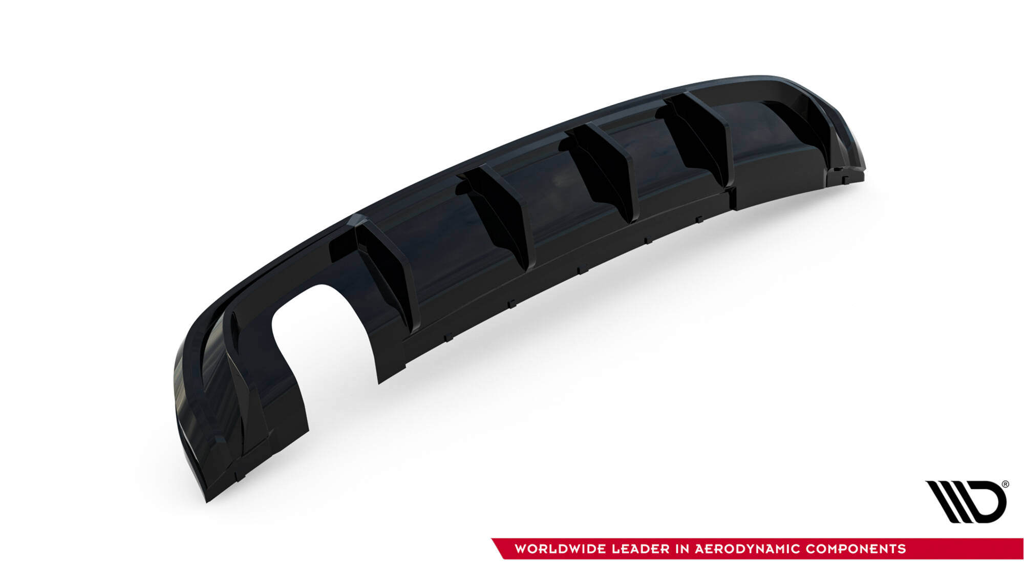 Achter Diffuser passend voor Audi A3 S-Line Sportback 8V Maxton Glanzend zwart
