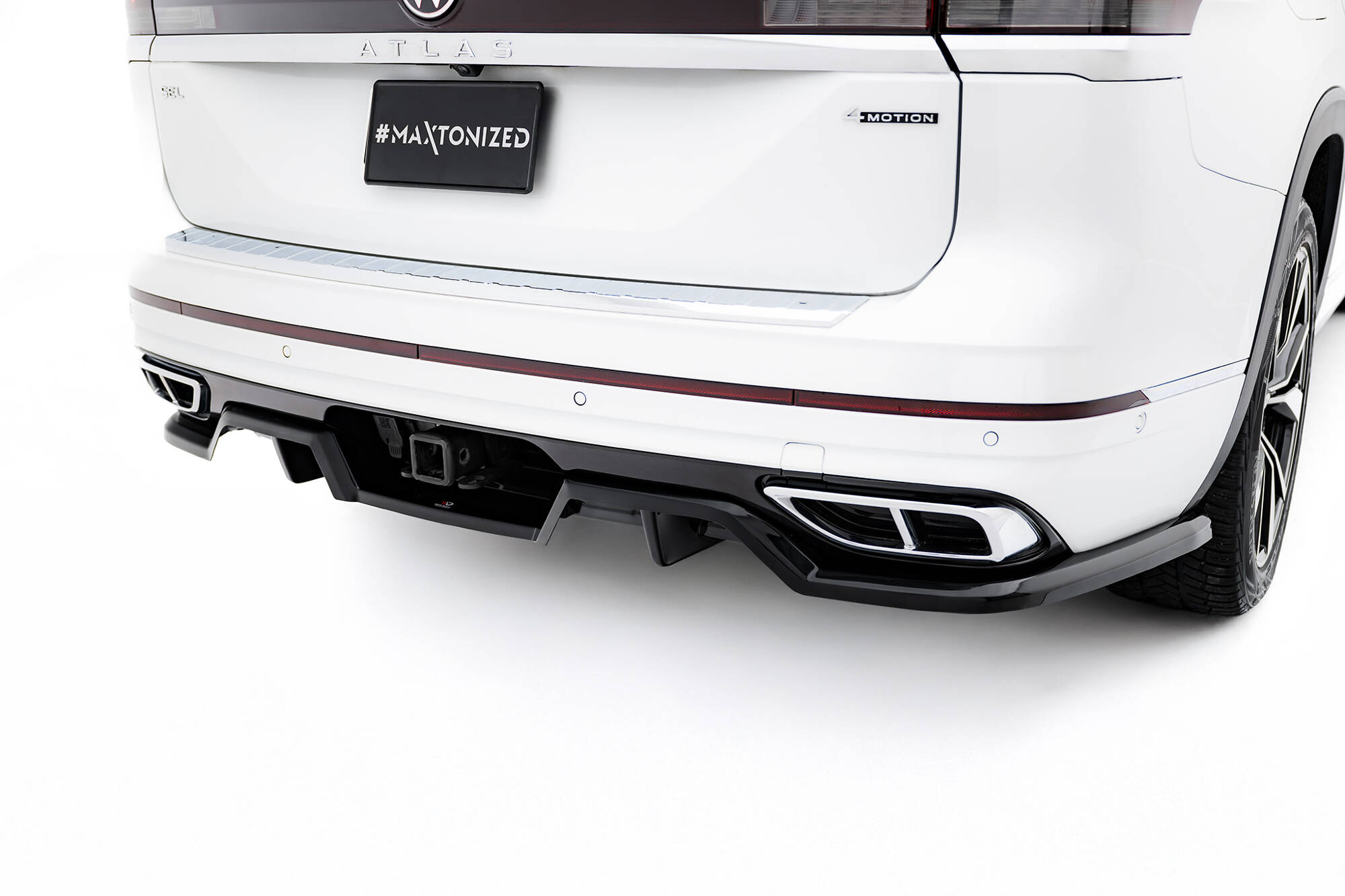 Achter Diffuser passend voor Volkswagen Atlas R-Line MK1 Facelift 2 Maxton Glanzend zwart