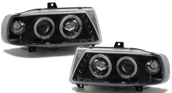 Koplampen passend voor Seat IBIZA 6K 95-99 Angel Eyes Zwart