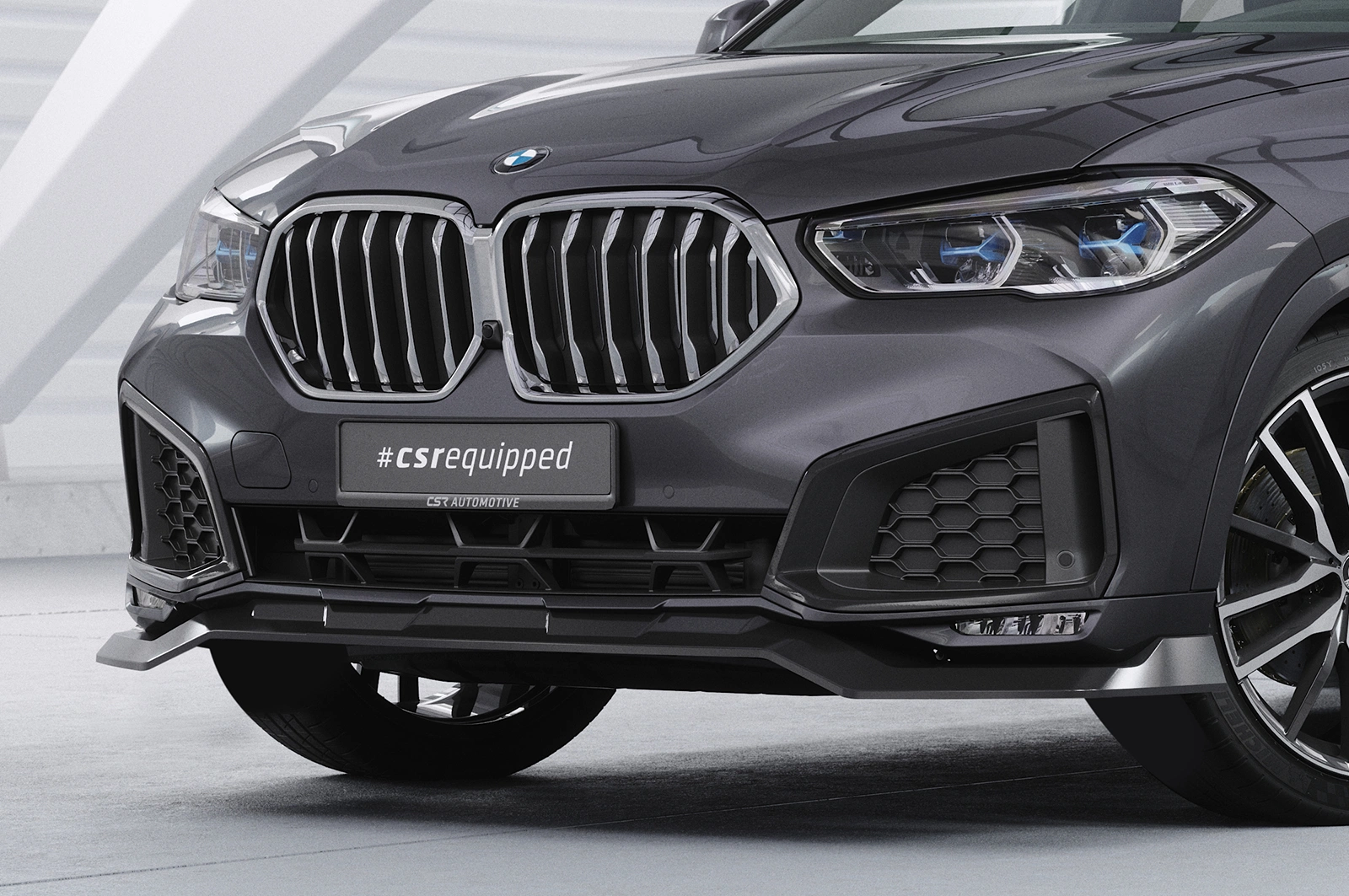 Voorspoiler passend voor BMW X6 (G06) Basis glans zwart
