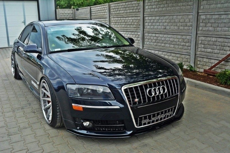 Voor Spoiler passend voor VW Audi S8 D3 Glanzend Zwart